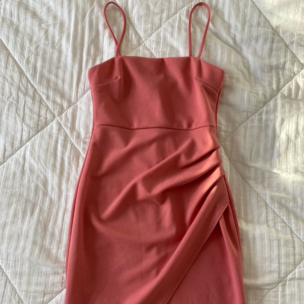 Windsor asymmetrical Pink Mini Dress